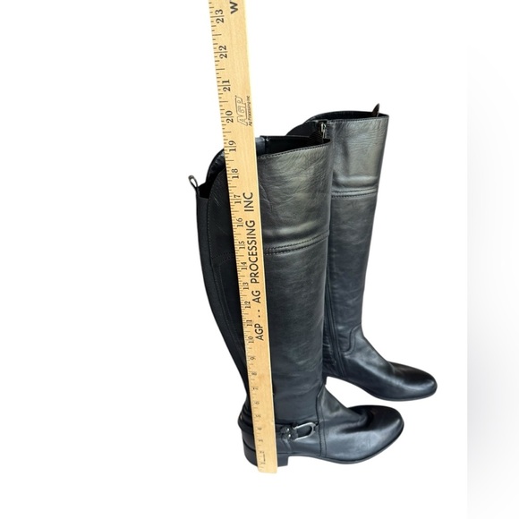 Audrey Brooke Black Leather Knee High Riding Boots 7M Equestrian Minimalist - Picture 8 of 10